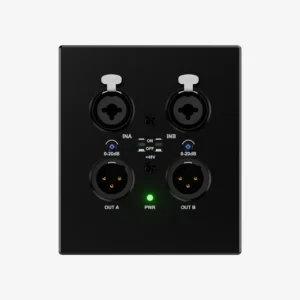 Interface murale AmiD4, 2 entrées combo XLR et 2 sorties XLR vers Dante