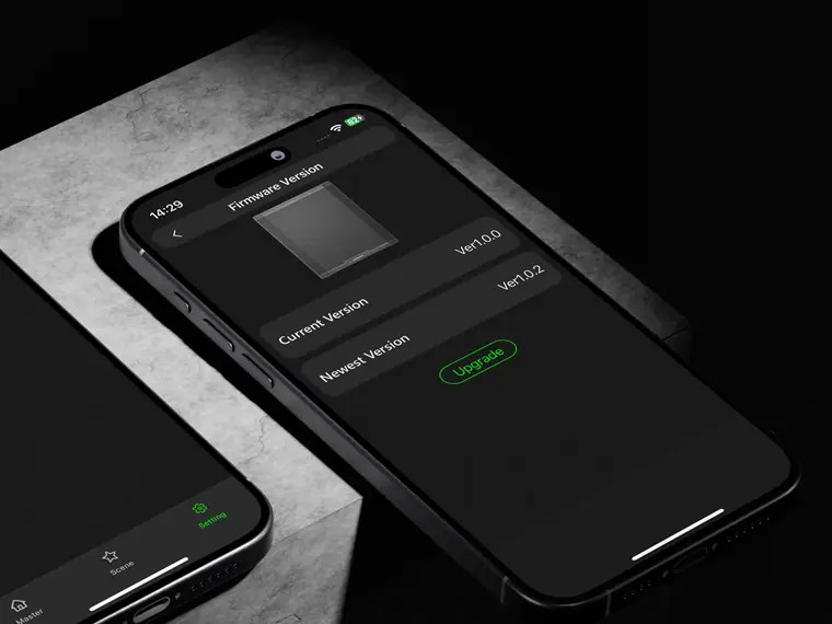 Écran « Firmware Version » de l’application CARBONcontrol
